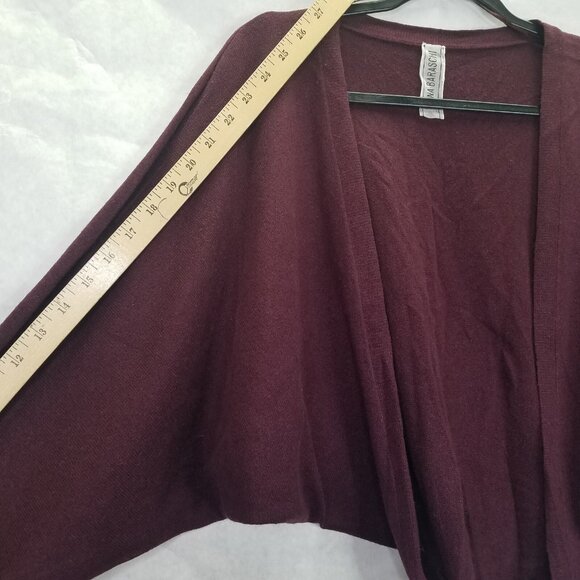 Yoana Baraschi Shrug Women's S Wool Blend Batwing Sleeve Burgundy Long Sleeve - Picture 12 of 12